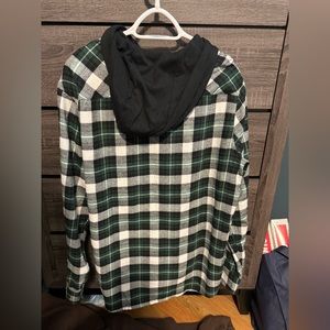 Rudolph sportswear, Xl, Green/black hooded flannel